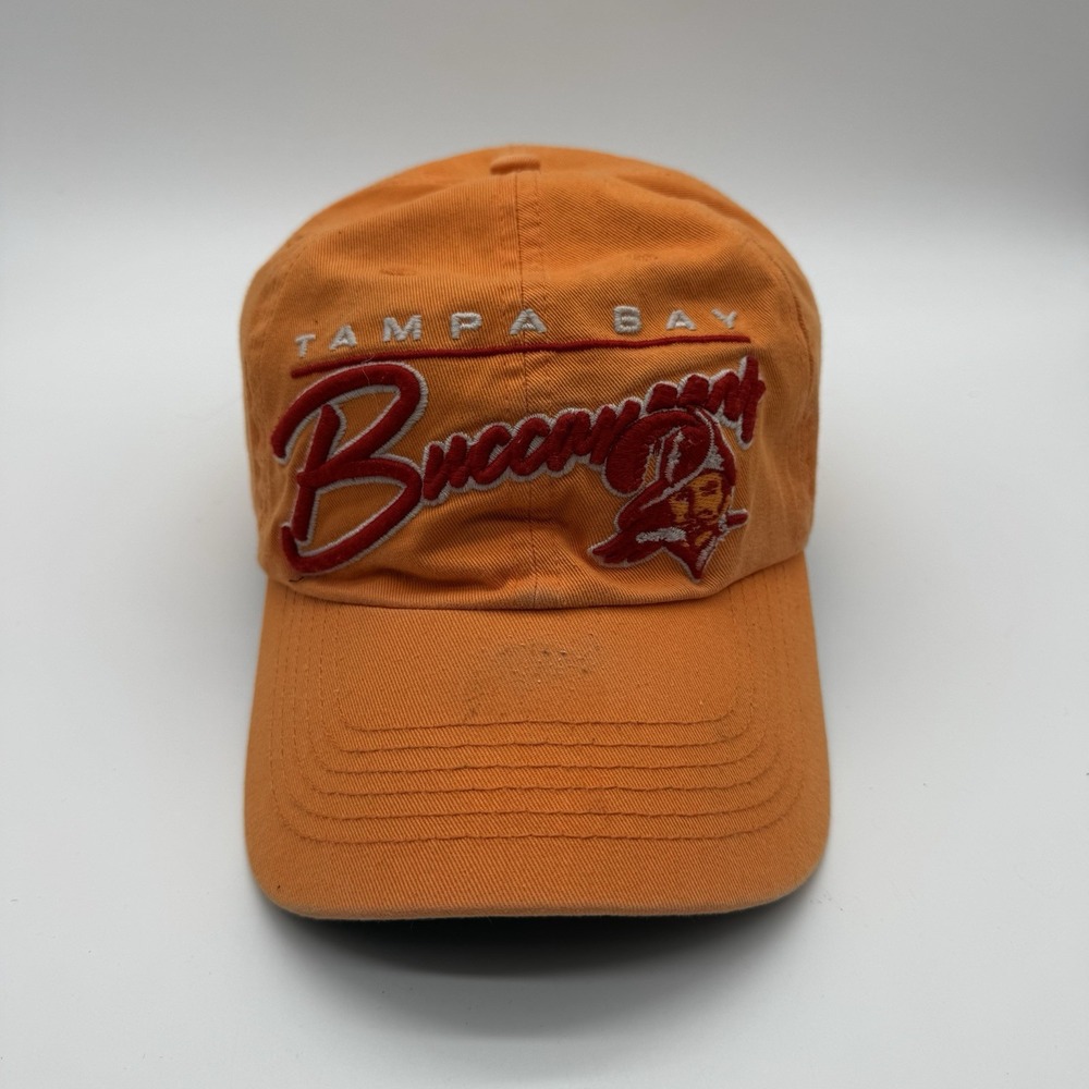 Tampa Bay Buccaneers Orange Hat Script Bucco Bruce Retro NFL Strapback Cap